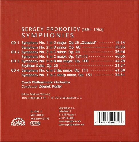 Zdenek Košler - Prokofiev: Symphonies (2012) [4CD Box Set]