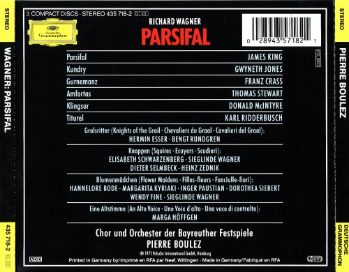 Pierre Boulez, Chorus and Orchestra of the Bayreuth Festival - Wagner: Parsifal (1971)