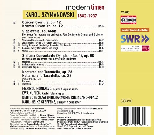 Marisol Montalvo, Ewa Kupiec, Staatsphilharmonie Rheinland-Pfalz, Karl-Heinz Steffens - Karol Szymanowski: Modern Times (2016) [Hi-Res]