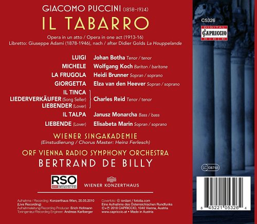 Johan Botha, Wolfgang Koch, Elza van den Heever, Bertrand De Billy - Puccini: Il tabarro, SC 85 (2018) [Hi-Res]