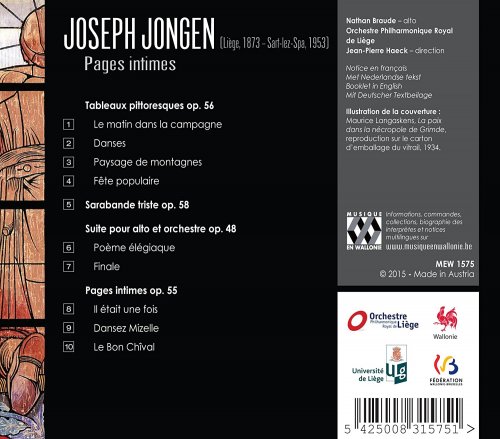 Nathan Braude, Orchestre Philharmonique Royal de Liege, Jean-Pierre Haeck - Joseph Jongen: Pages Intimes (2015) [Hi-Res]