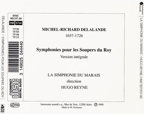 La Simphonie du Marais, Hugo Reyne - Delalande: Symphonies pour les Soupers du Roy (1992)