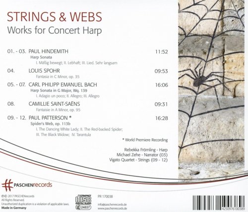 Rebekka Frömling, Michael Zehe, Vigato Quartett - Strings & Webs: Works for Concert Harp (2017) [Hi-Res]