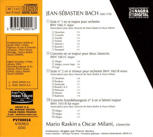 Mario Raskin, Oscar Milani - Bach: Oeuvres pour 2 clavecins - Concerto et transcriptions (2010)