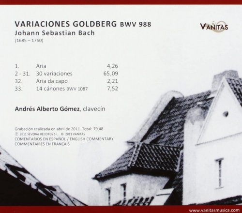 Andrés Alberto Gómez, La Reverencia - Johann Sebastian Bach: Variaciones Goldberg (2011) [Hi-Res]