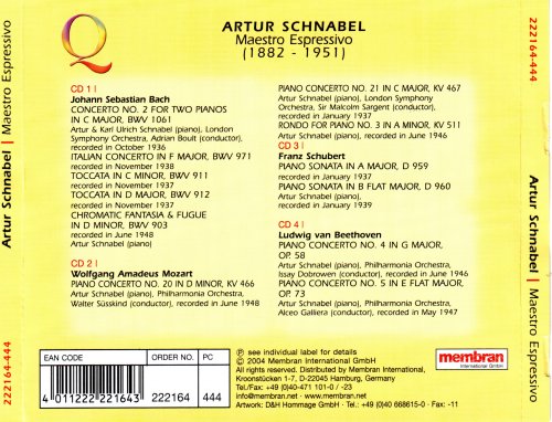 Artur Schnabel - Quadromania: Artur Schnabel, Maestro Espressivo (1936-1948) (2004)