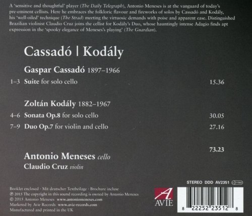 Antônio Meneses - Works by Cassadó and Kodály (2015)