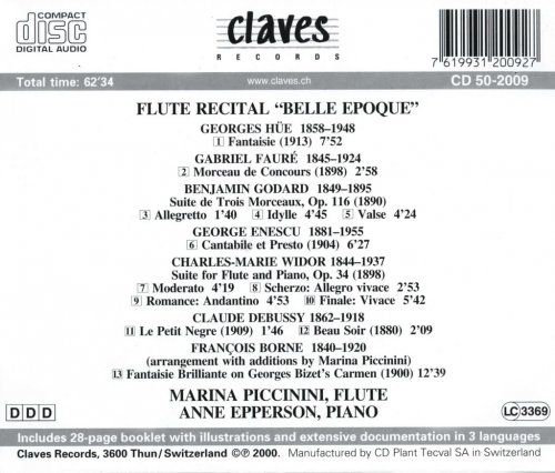 Marina Piccinini, Anne Epperson - Flute Recital: Paris, Belle Epoque (2000)