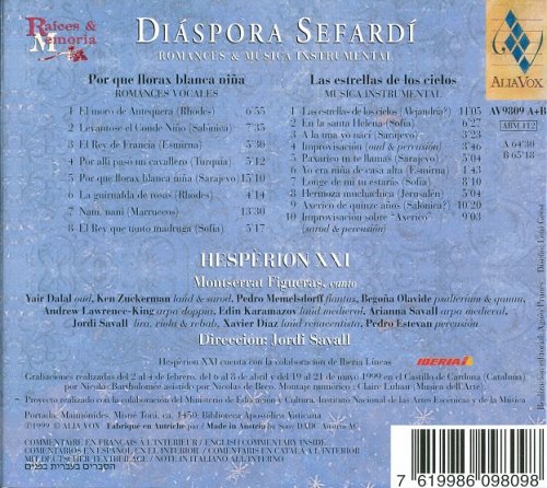 Jordi Savall, Hespèrion XXI - Diaspora Sefardi: Romances & Música Instrumental (1999)