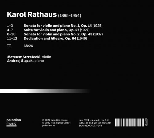 Mateusz Strzelecki, Andrzej Ślązak - Karol Rathaus: Works for Violin and Piano (2022) [Hi-Res]