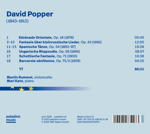 Martin Rummel, Mari Kato - David Popper: Works for Cello and Piano, Vol. 1 (2022) [Hi-Res]