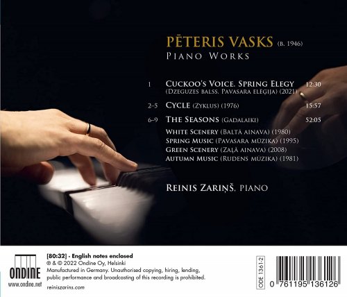 Reinis Zariņš - Vasks: Piano Works (2022) [Hi-Res]