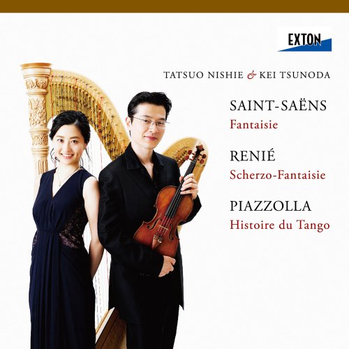 Tatsuo Nishie, Kei Tsunoda - Saint-Saëns: Fantaisie, Renié: Scherzo-Fantaisie, Piazzolla: Histoire du Tango (2018) [Hi-Res]