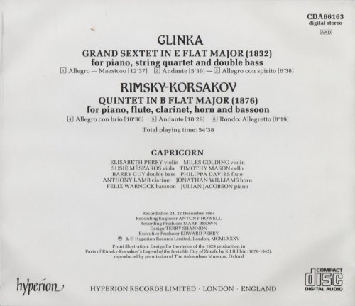 Capricorn - Glinka: Grand Sextet in E flat / Rimsky-Korsakov: Piano and Wind Quintet in B flat (1985) CD-Rip