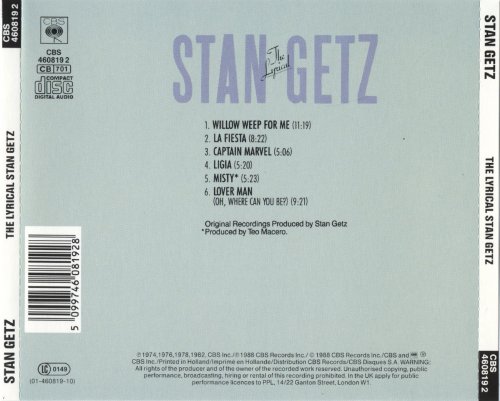 Stan Getz - The Lyrical Stan Getz (1988)