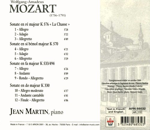 Jean Martin - Mozart: Sonates pour piano (2010)