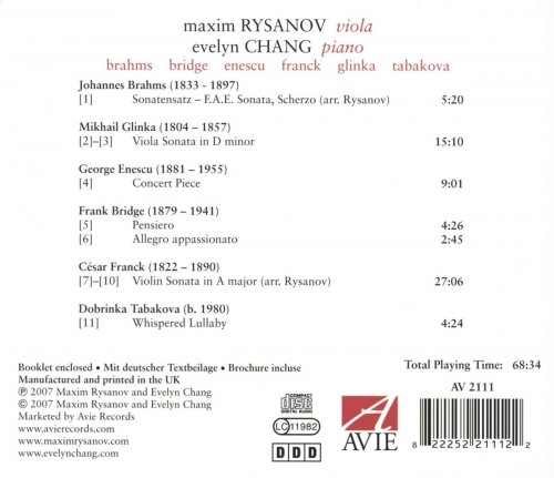 Maxim Rysanov, Evelyn Chang - Brahms, Bridge, Enescu, Franck, Glinka & Tabakova (2007)