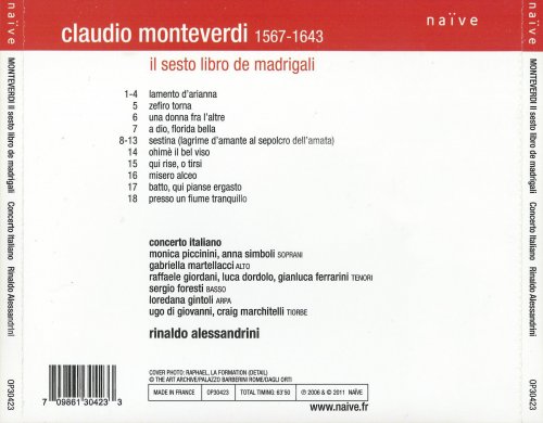 Concerto Italiano, Rinaldo Alessandrini - Claudio Monteverdi: Il Sesto Libro de Madrigali (2011) CD-Rip