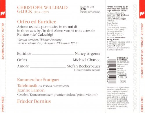 Nancy Argenta, Michael Chance, Kammerchor Stuttgart, Tafelmusik, Jeanne Lamon, Frieder Bernius - Gluck: Orfeo ed Euridice (1992)