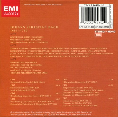 Yehudi Menuhin - Bach: Orchestral Suites, Concertos (2001) [7CD Box Set]