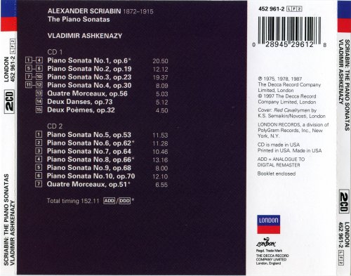 Vladimir Ashkenazy - Scriabin: The Piano Sonatas (1997)