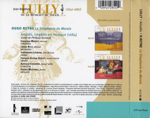 Hugo Reyne, La Simphonie du Marais - Lully: Amadis (Lully ou le Musicien du Soleil Vol. VIII) (2006)