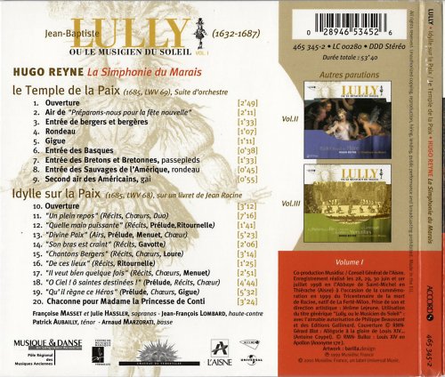 Hugo Reyne, La Simphonie du Marais - Lully: Lully Ou Le Musicien Du Soleil Vol. I - Le Temple de la Paix, Idylle sur la Paix (1999)