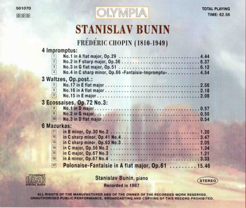 Stanislav Bunin - Chopin: 4 Impromptus, 3 Waltzes, 3 Ecossaises & 6 Mazurkas (2003)