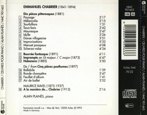 Alain Planès - Chabrier: Piano Works (1993)