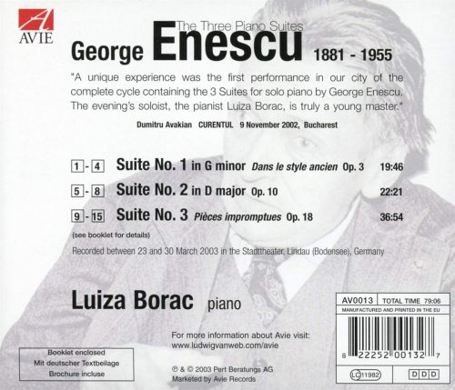 Luiza Borac - Enescu: The Three Piano Suites (2003)