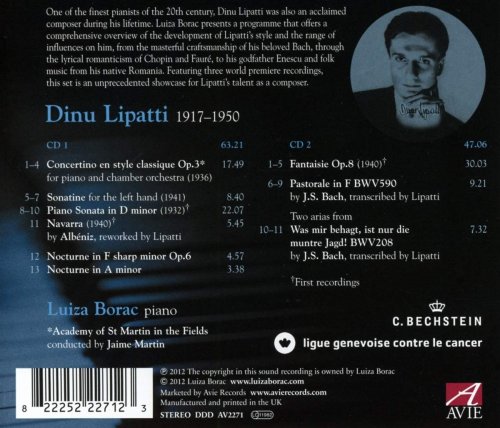 Luiza Borac, Academy of St. Martin in the Fields, Jaime Martin - Piano Music of Dinu Lipatti (2012)