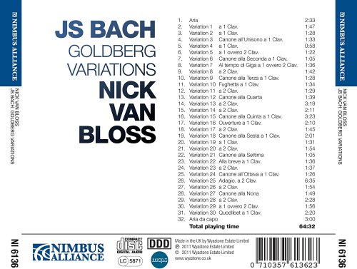 Nick Van Bloss - Bach: Goldberg Variations (2011)