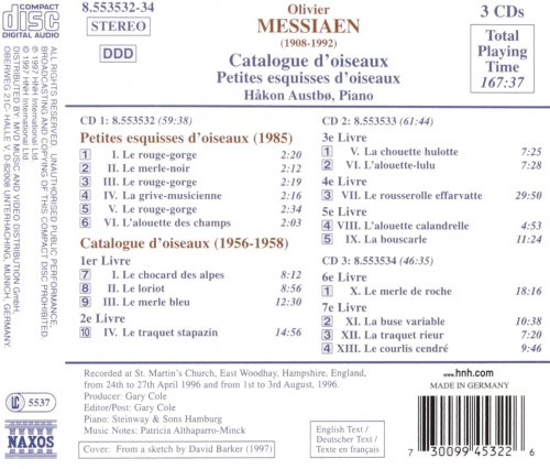 Hakon Austbo - Messiaen: Catalogue D'Oiseaux / Petites Esquisses D'Oiseaux (1997)