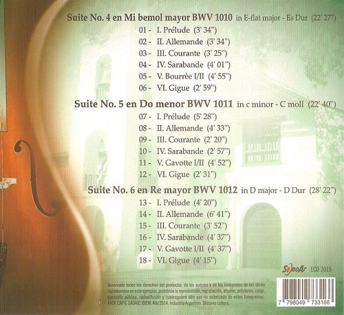 Fernando Gentile - J.S. Bach: Cello Suites BWV 1010, 1011 & 1012 (2013) CD-Rip