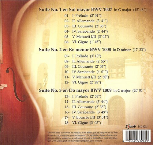 Fernando Gentile - J.S. Bach: Cello Suites BWV 1007, 1008 & 1009 (2010) CD-Rip