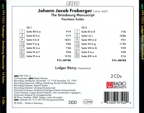Ludger Remy - Froberger: The Strasbourg Manuscript (2000)