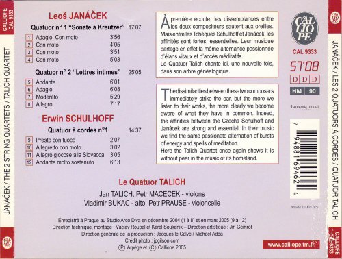 Talich Quartet - Janácek: Quatuor nº 1 'Sonate à Kreutzer', Quatuor nº 2 'Lettres intimes' (2005)