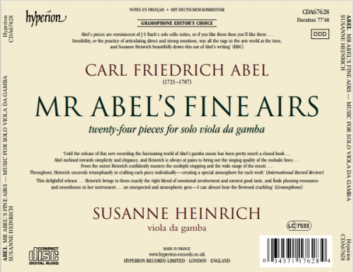 Susanne Heinrich - Abel: Mr Abel’s Fine Airs - Sonatas for viola da gamba (2007)