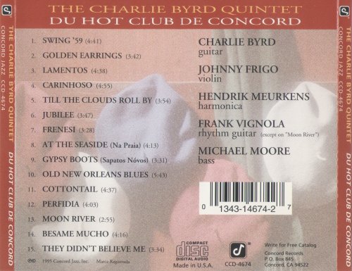 The Charlie Byrd Quintet - Du Hot Club De Concord (1995)