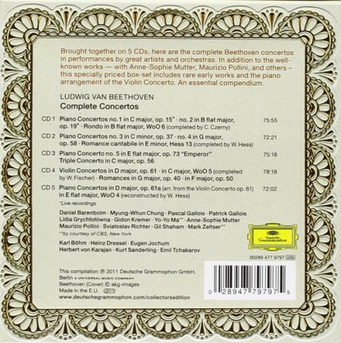 Daniel Barenboim, Gidon Kremer, Anne-Sophie Mutter, Maurizio Pollini - Beethoven: Complete Concertos (2011) CD-Rip