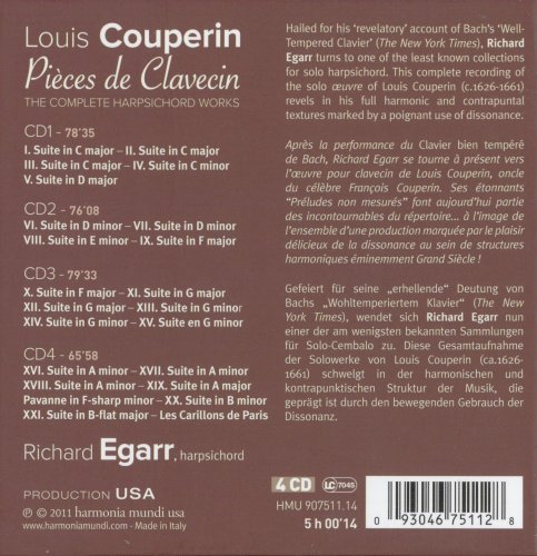 Richard Egarr - Couperin: Pièces de Clavecin, The Complete Harpsichord Works (2011)