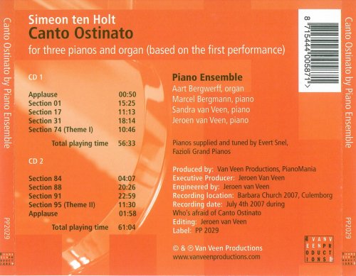 Piano Ensemble - Holt: Canto Ostinato for Three Pianos and Organ (2012)