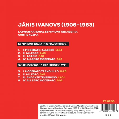 Latvian National Symphony Orchestra and Guntis Kuzma - Ivanovs Symphonies Nos. 17 & 18 (2022) [Hi-Res]