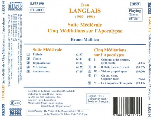 Bruno Mathieu - Langlais: Suite Medievale / Cinq Meditations Sur L'Apocalypse (1995)