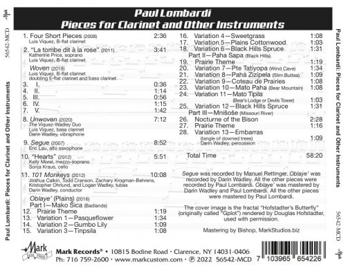 Luis Víquez - Paul Lombardi: Pieces for Clarinet & Other Instruments (2022)