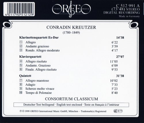 Consortium Classicum - Kreutzer: Quartets & Quintet (2016) CD-Rip