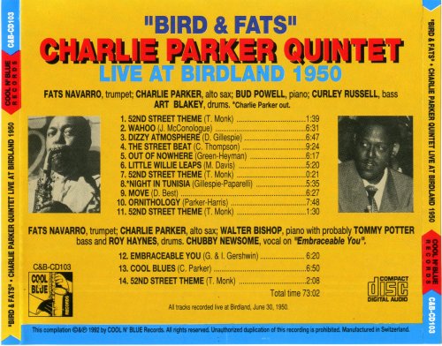 Charlie Parker Quintet - Bird & Fats Live At Birdland 1950 (1992)