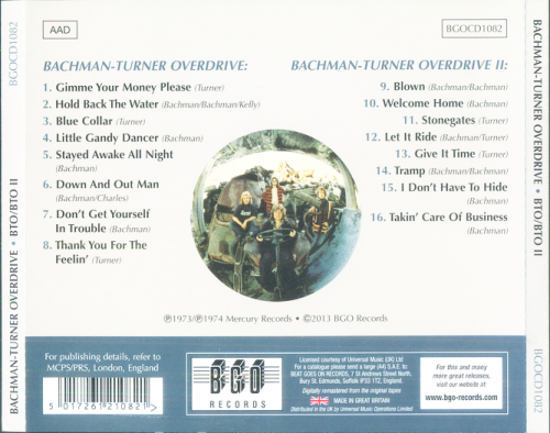 Bachman-Turner Overdrive - Bachman-Turner Overdrive & Bachman-Turner Overdrive II ( Reissue, Remastered 2013)
