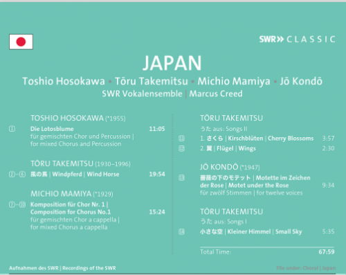 SWR Vokalensemble, Marcus Creed - Japan (2019)