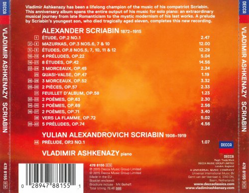 Vladimir Ashkenazy - Scriabin: Vers la Flamme (2015)